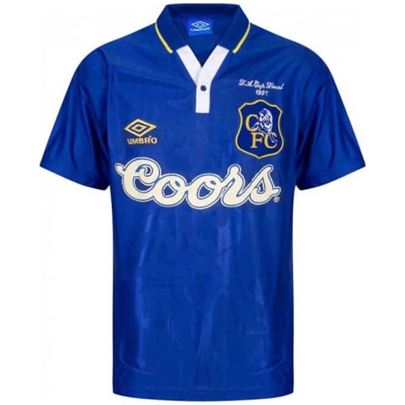 Mens Chelsea Home Retro Jersey FA Cup Final 1997