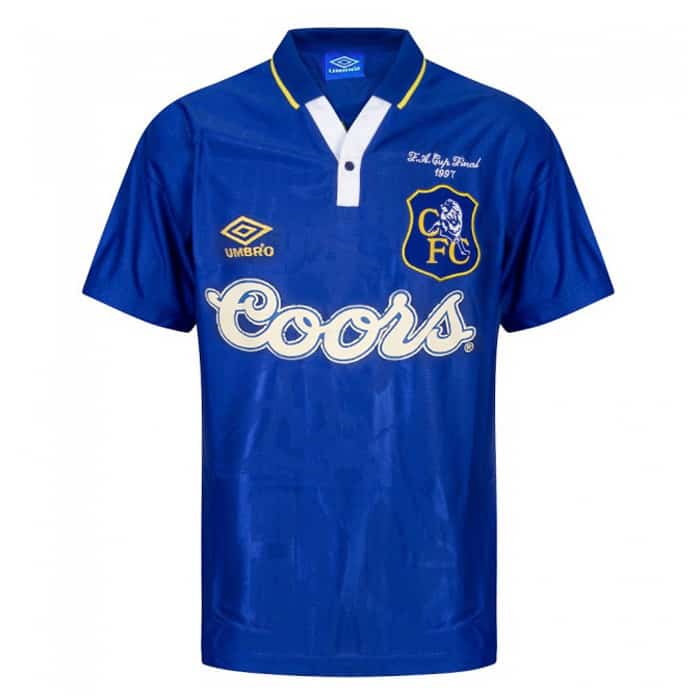 Mens Chelsea Home Retro Jersey FA Cup Final 1997
