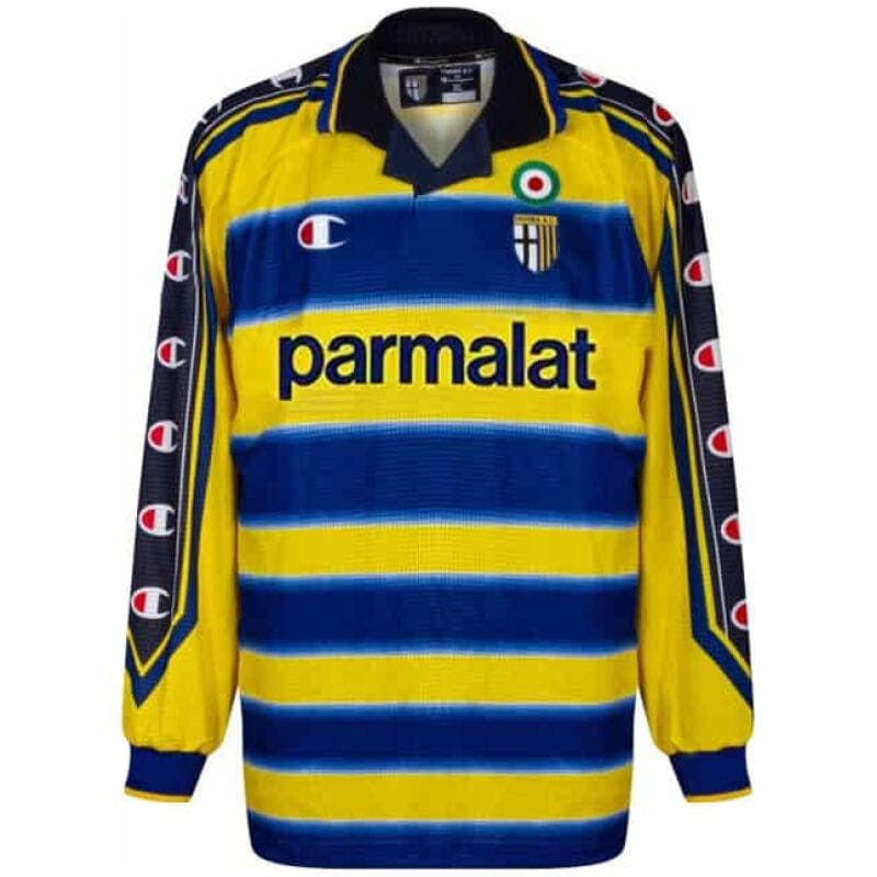 Mens Parma Calcio Retro Home Jersey Long Sleeve 1999/2000