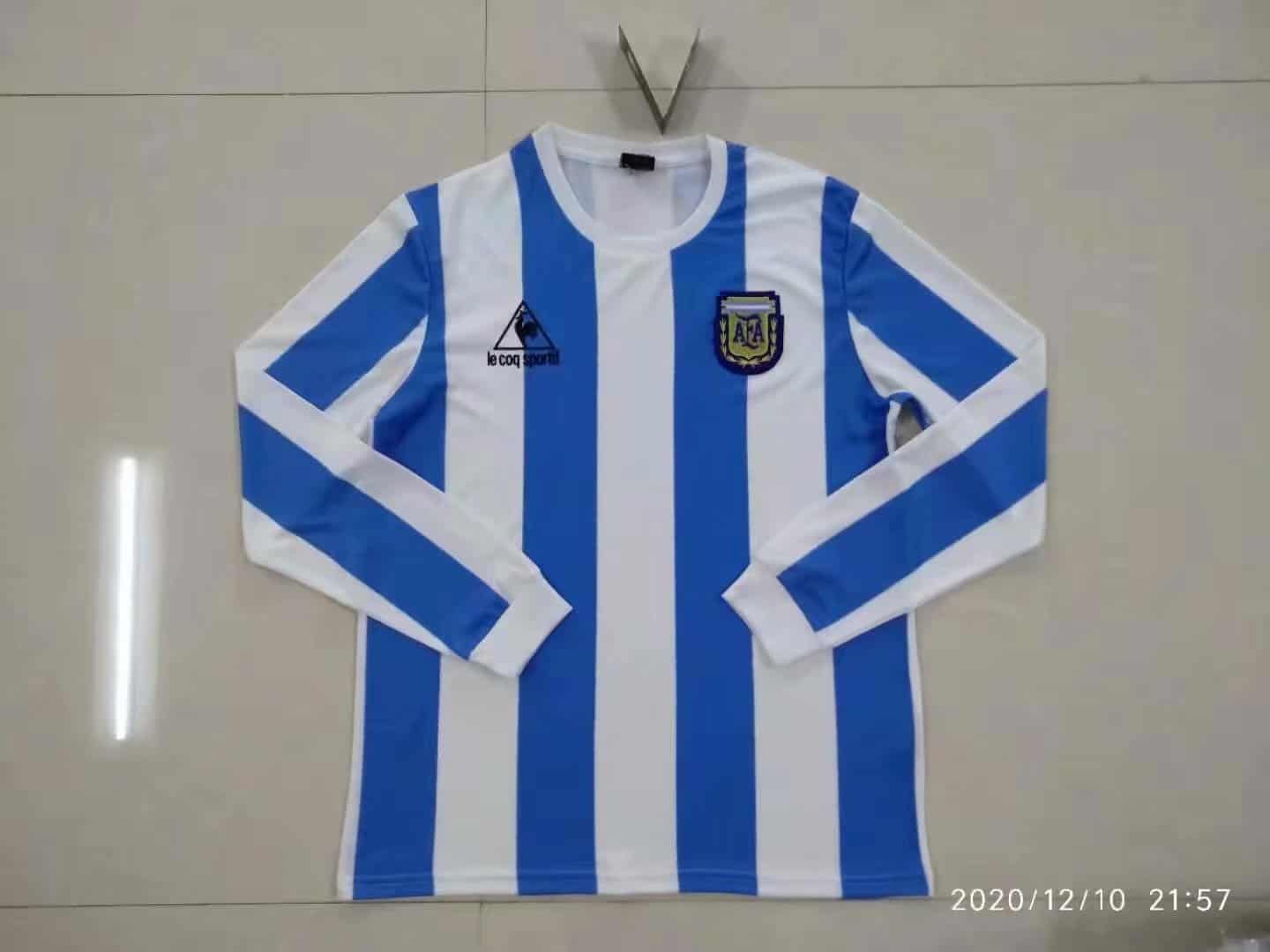 Argentina Home Retro Jersey Long Sleeve Mens 1986