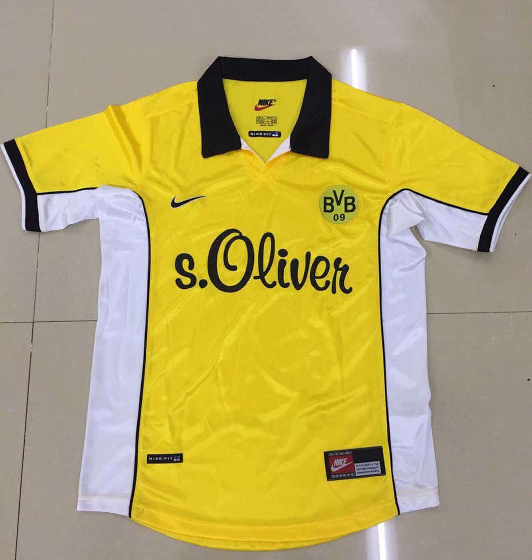 Borussia Dortmund Retro Home Jersey Mens 1998