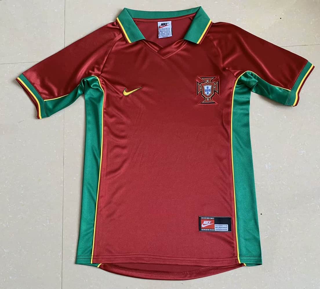 Portugal Retro Home Jersey Mens 1998
