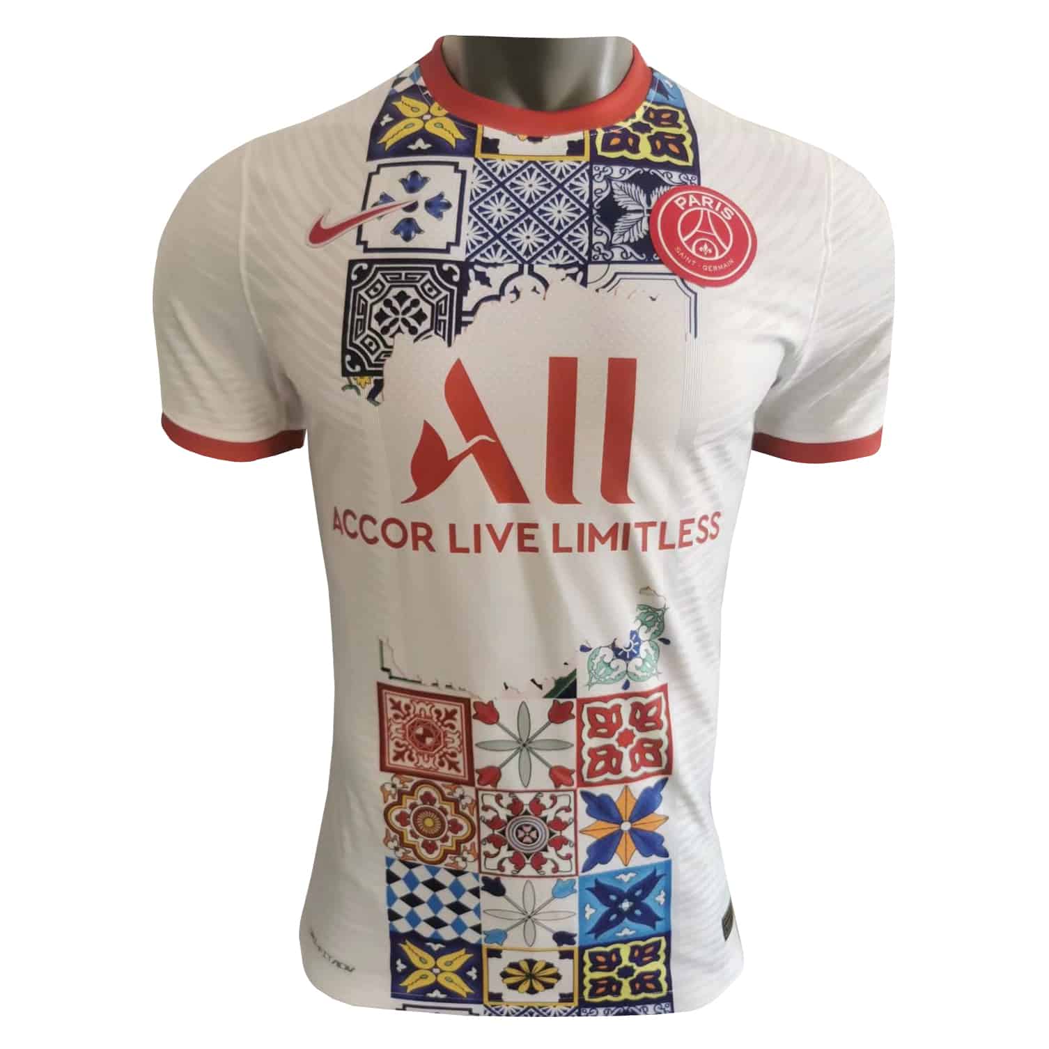 Mens PSG Pre-Match Short Training Jersey White 021/22 – Match