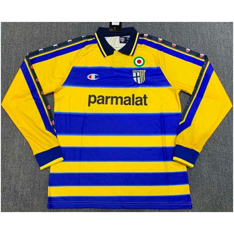 Mens Parma Calcio Retro Home Jersey Long Sleeve 1999/2000