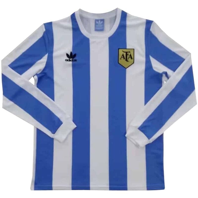 Argentina Home Retro Long Sleeve Jersey Mens 1978