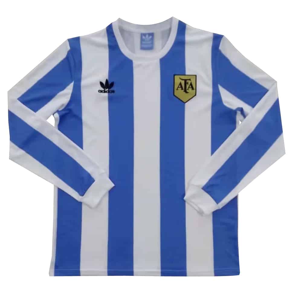 Argentina Home Retro Long Sleeve Jersey Mens 1978