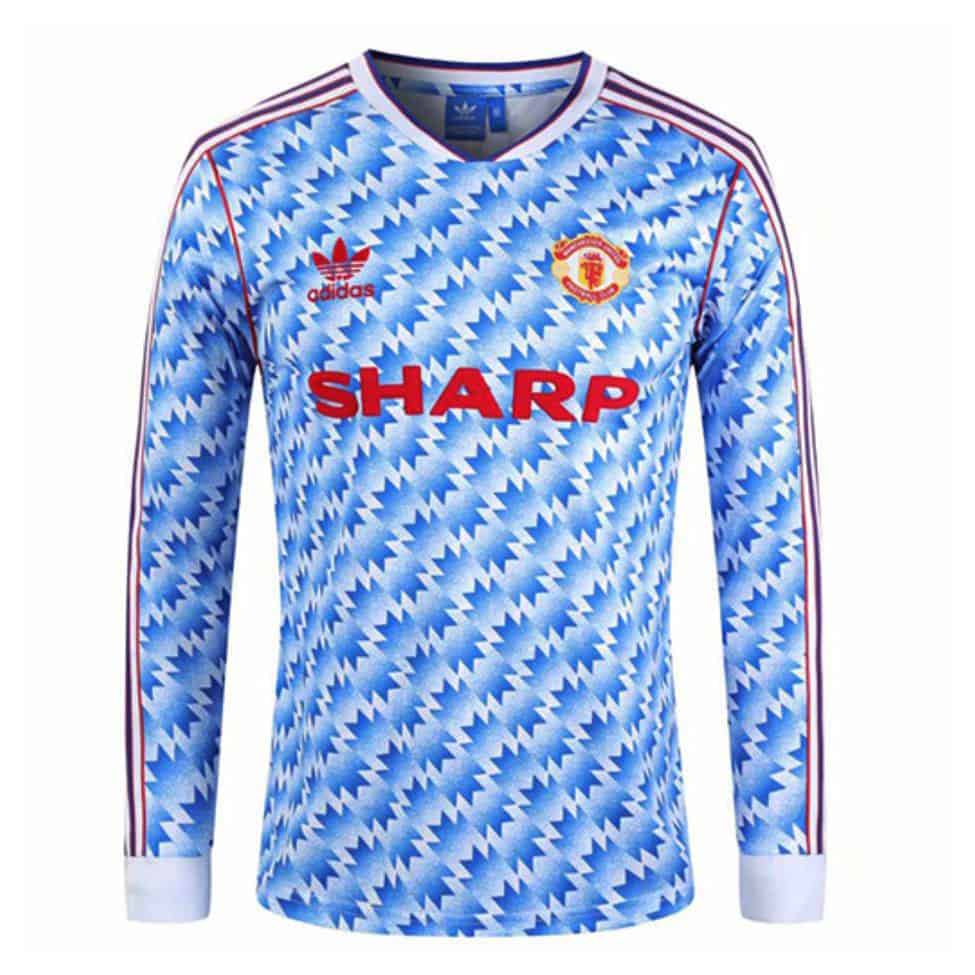 Manchester United Away Retro Jersey Long Sleeve Mens 1990-1992