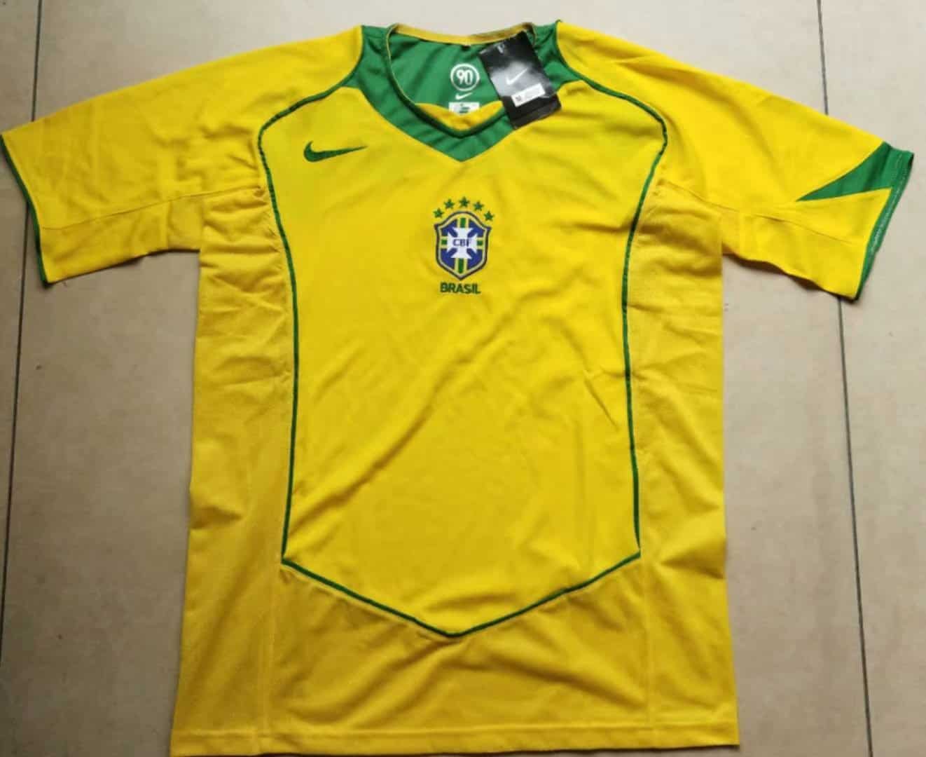 Brazil Retro Home Jersey Mens 2004