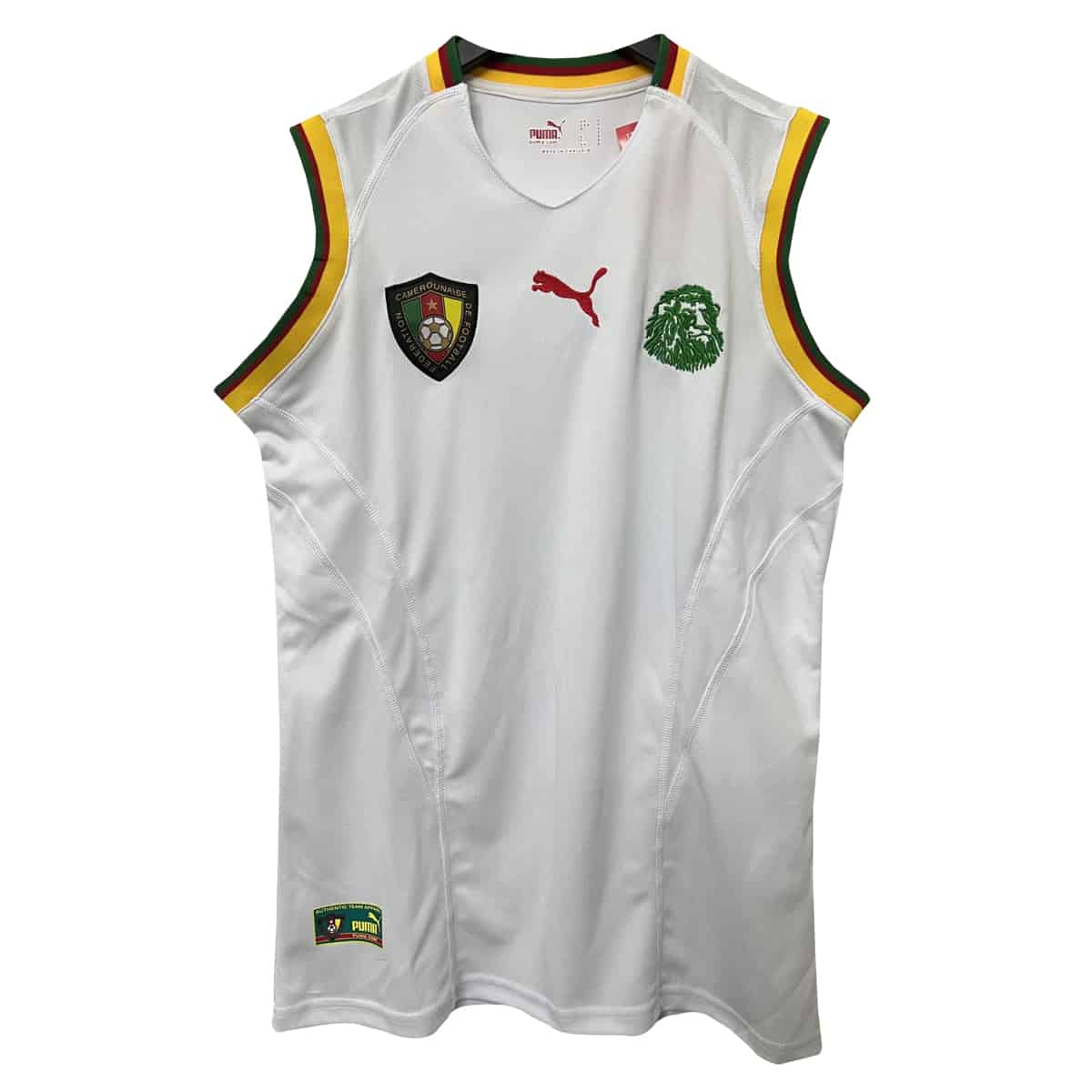 Mens Cameroun Retro Singlet White 2002
