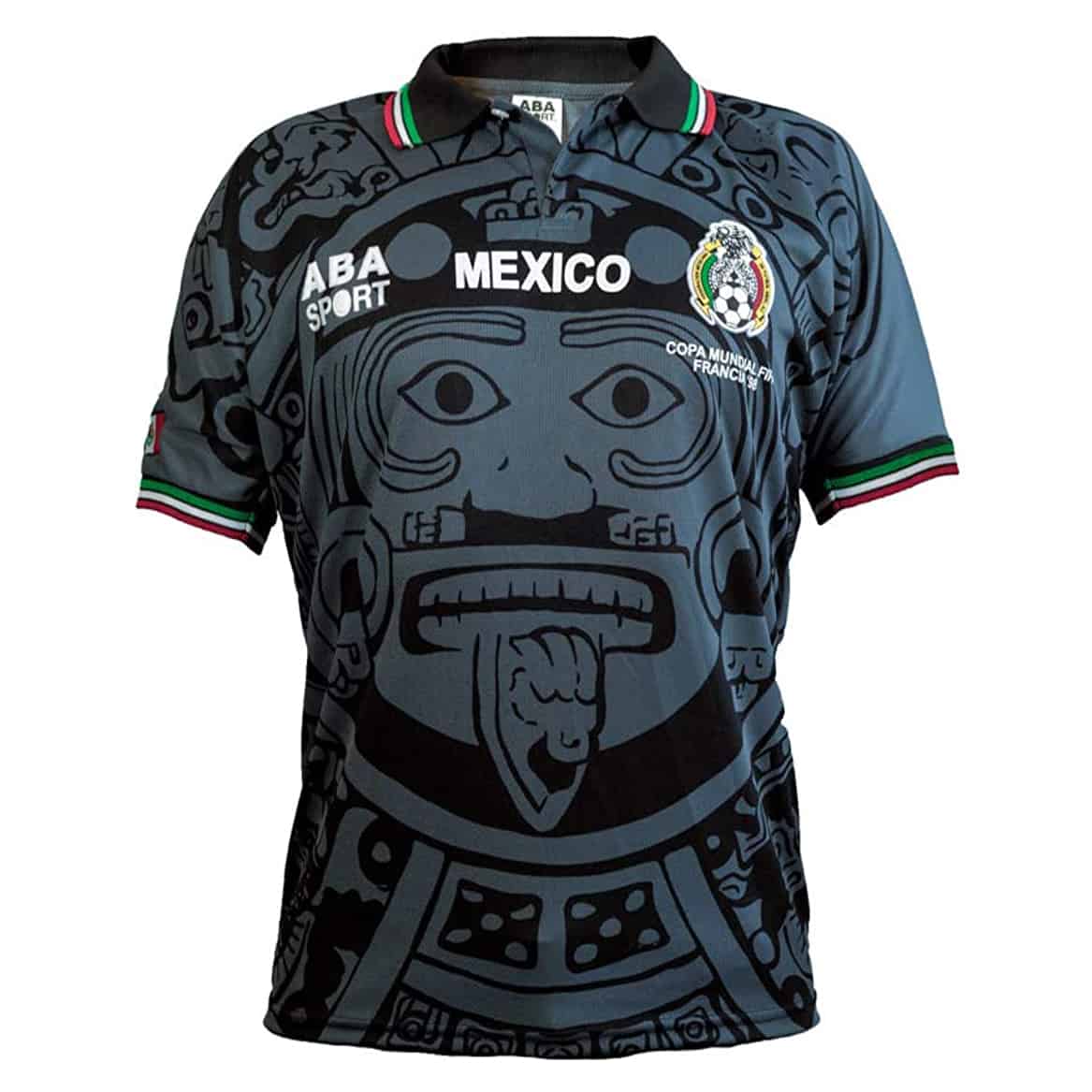 Mens Mexico Away Retro Black Jersey 1998