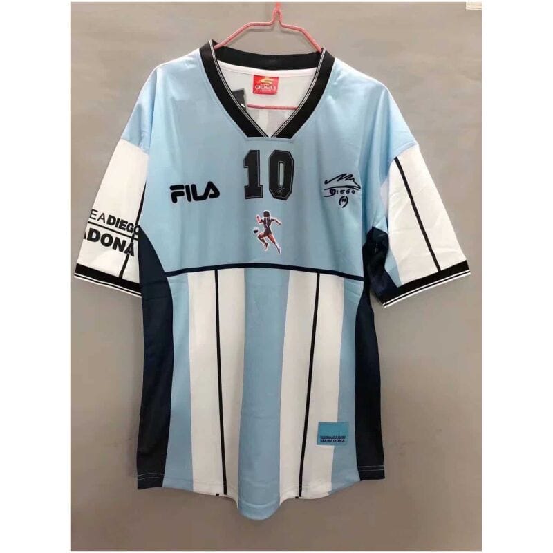 Retro Argentina Farewell Diego Maradona Testimonial Jersey Mens 2001