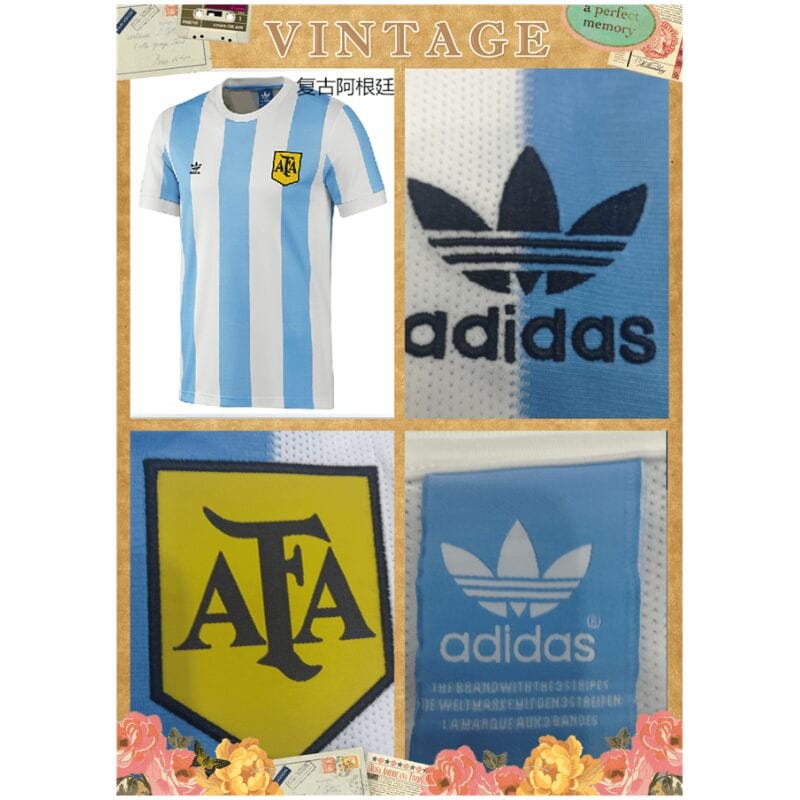 Argentina Home Retro Jersey Mens 1978