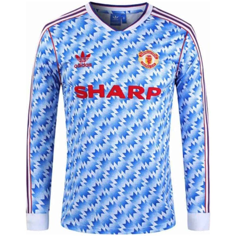 Manchester United Away Retro Jersey Long Sleeve Mens 1990-1992