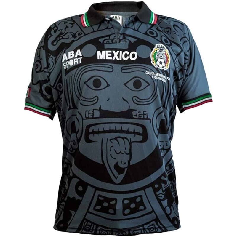 Mens Mexico Away Retro Black Jersey 1998