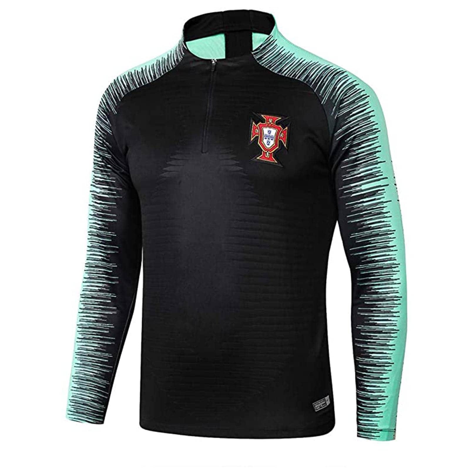 Mens Portual Jacket + Pants Training Suit Black + Green 2019