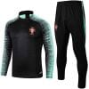 Mens Portugal Jacket + Pants Training Suit Black + Green 2019