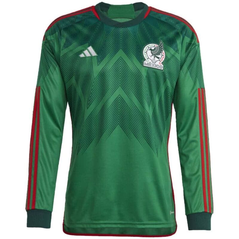 Mens Mexico Home Jersey Long Sleeve FIFA World Cup Qatar 2022