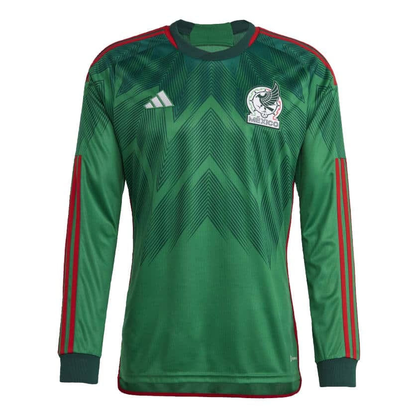 Mens Mexico Home Jersey Long Sleeve FIFA World Cup Qatar 2022