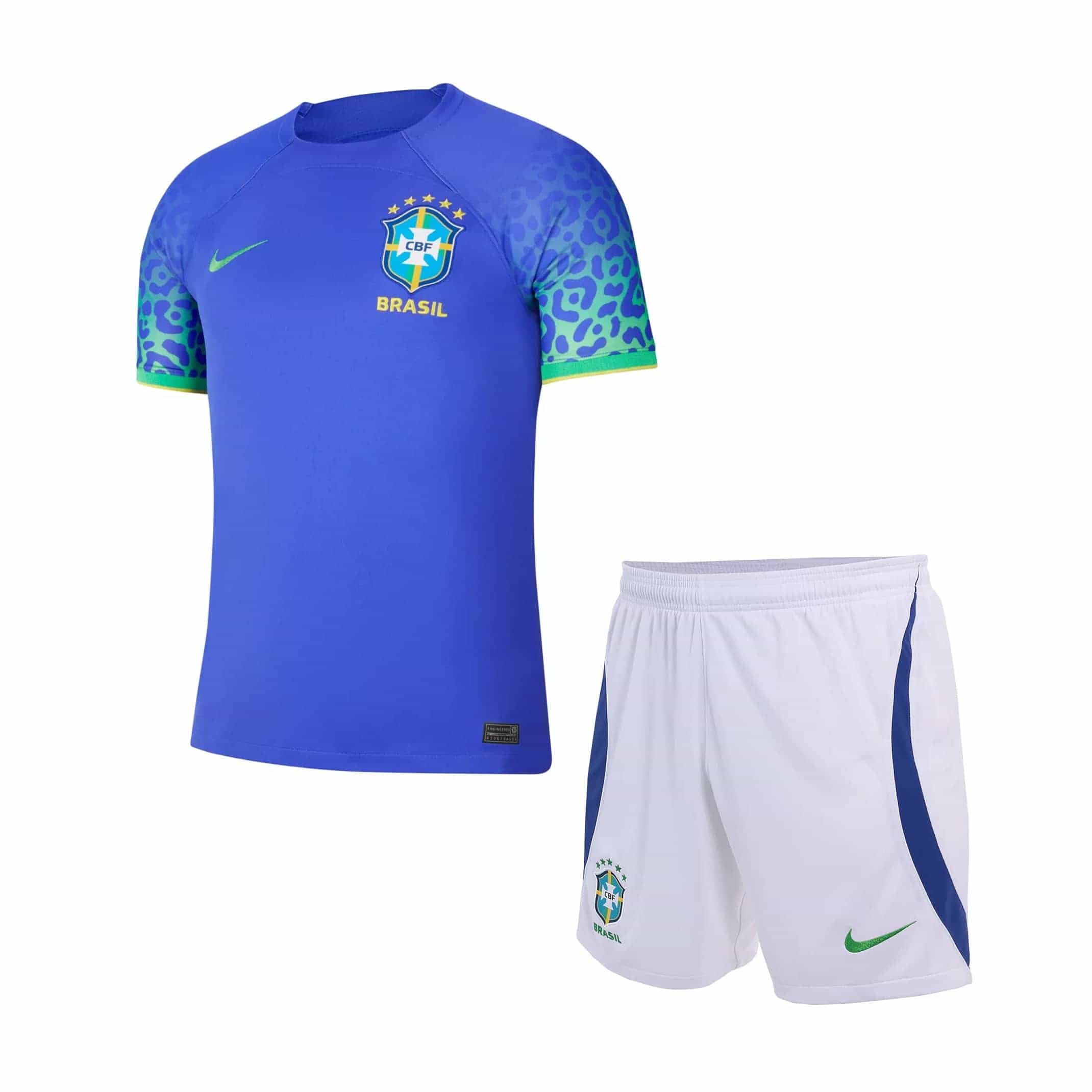 Kids Brazil Away Jersey FIFA World Cup Qatar 2022