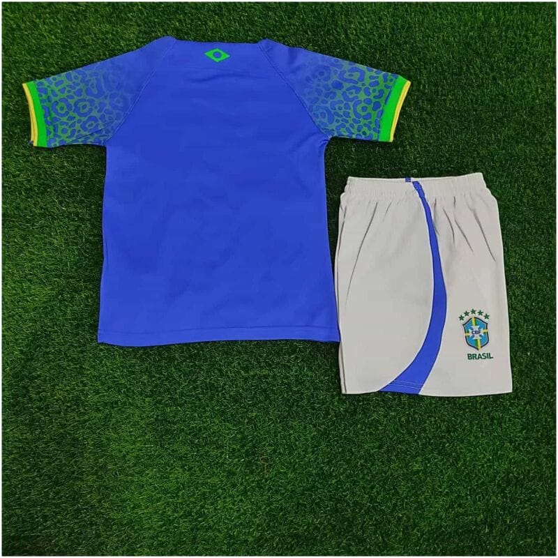 Kids Brazil Away Jersey FIFA World Cup Qatar 2022