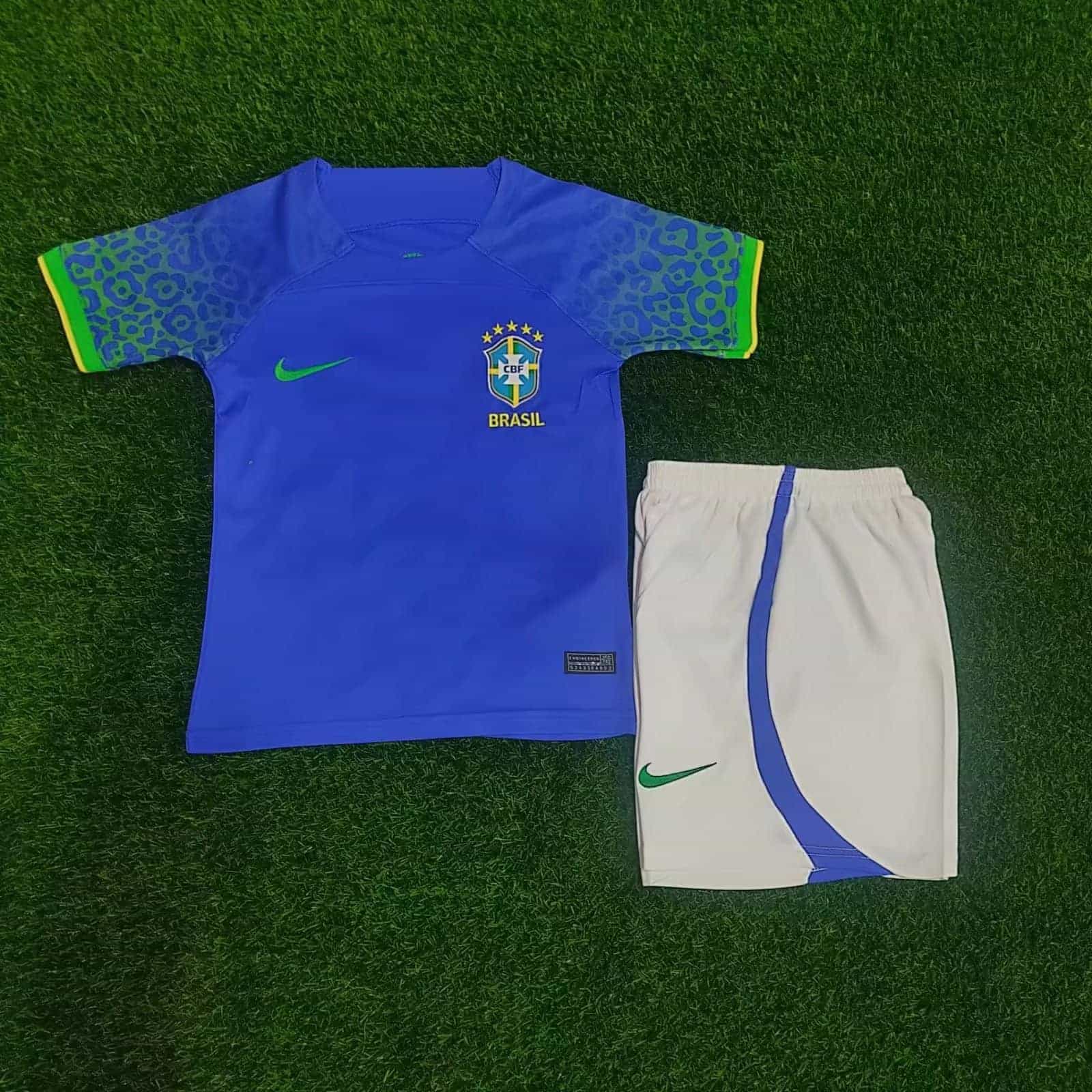Kids Brazil Away Jersey FIFA World Cup Qatar 2022