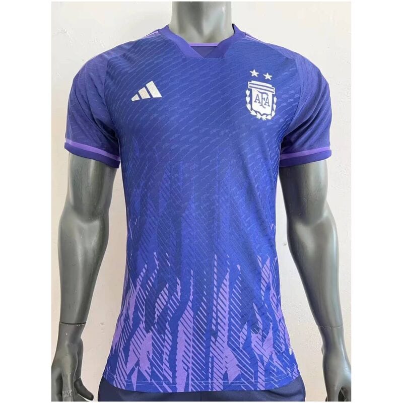 Mens Argentina Away Authentic Jersey FIFA World Cup Qatar 2022 – Match??3 stars??