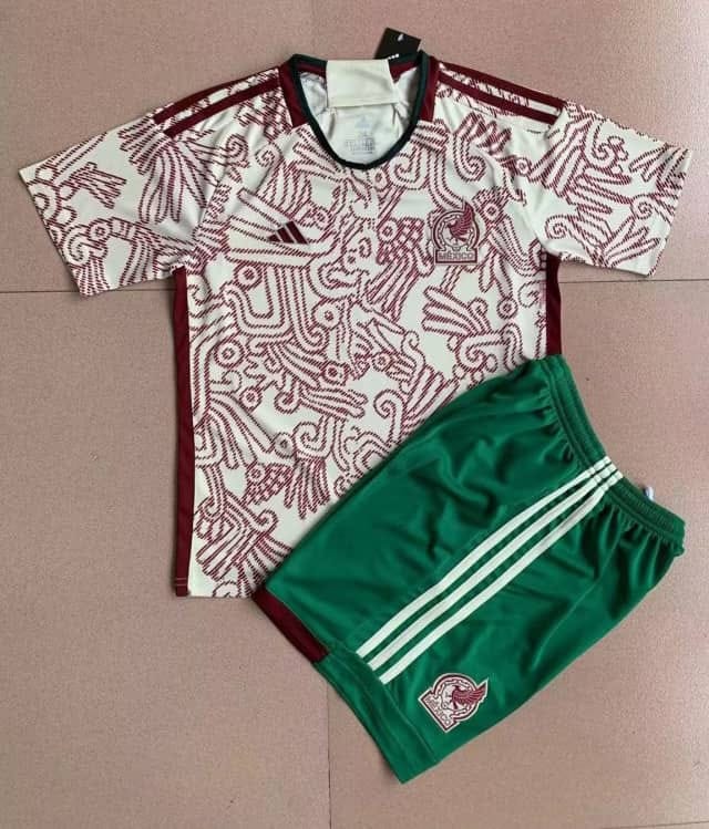 Kids Mexico Away Jersey FIFA World Cup Qatar 2022
