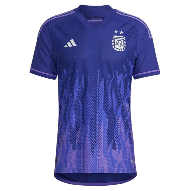 Mens Argentina Away Authentic Jersey FIFA World Cup Qatar 2022 – Match??3 stars??