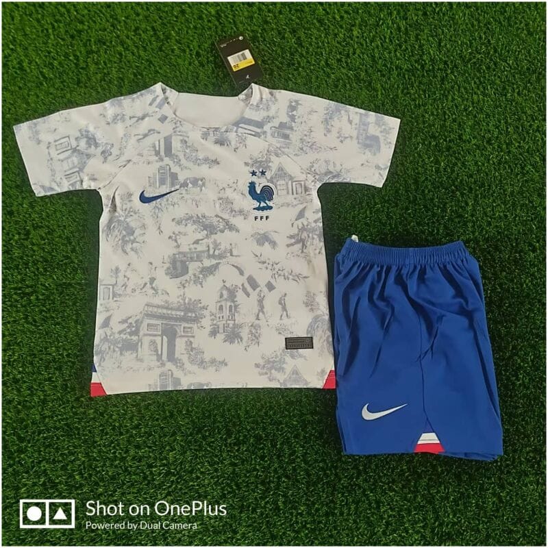 Kids France Away Jersey FIFA World Cup Qatar 2022