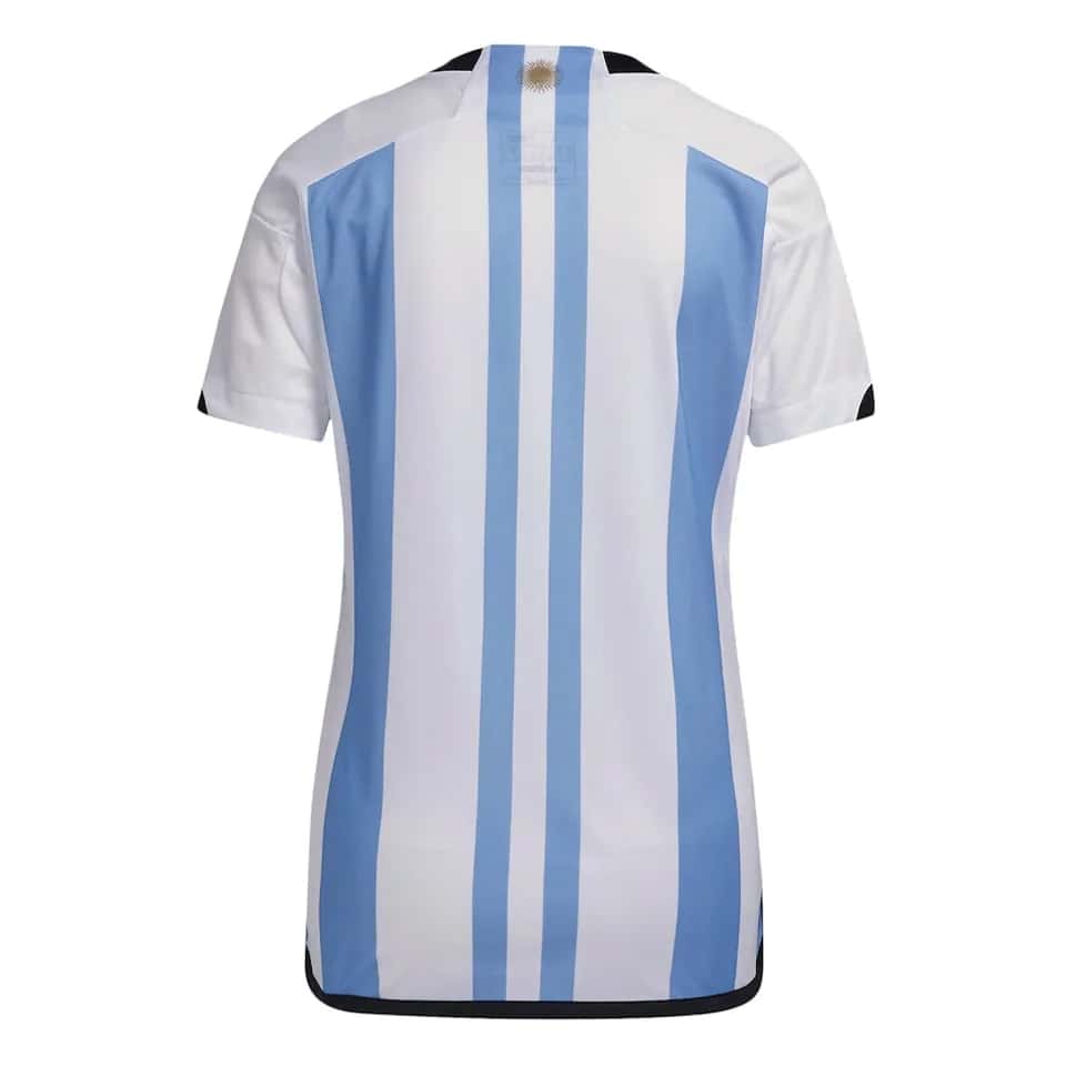Womens Argentina 3-Star Home Jersey FIFA World Cup Qatar Champions 2022