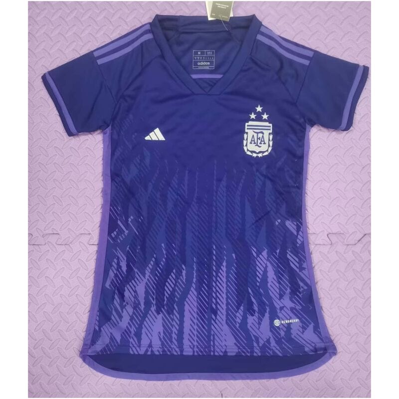 Womens Argentina 3-Star Away Jersey FIFA World Cup Qatar Champions 2022