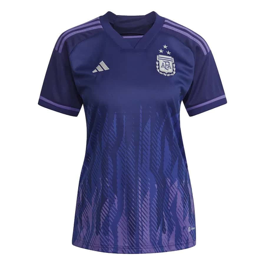 Womens Argentina 3-Star Away Jersey FIFA World Cup Qatar Champions 2022