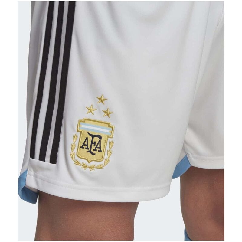 Mens Argentina 3-Star Home White Shorts FIFA World Cup Qatar Champions 2022