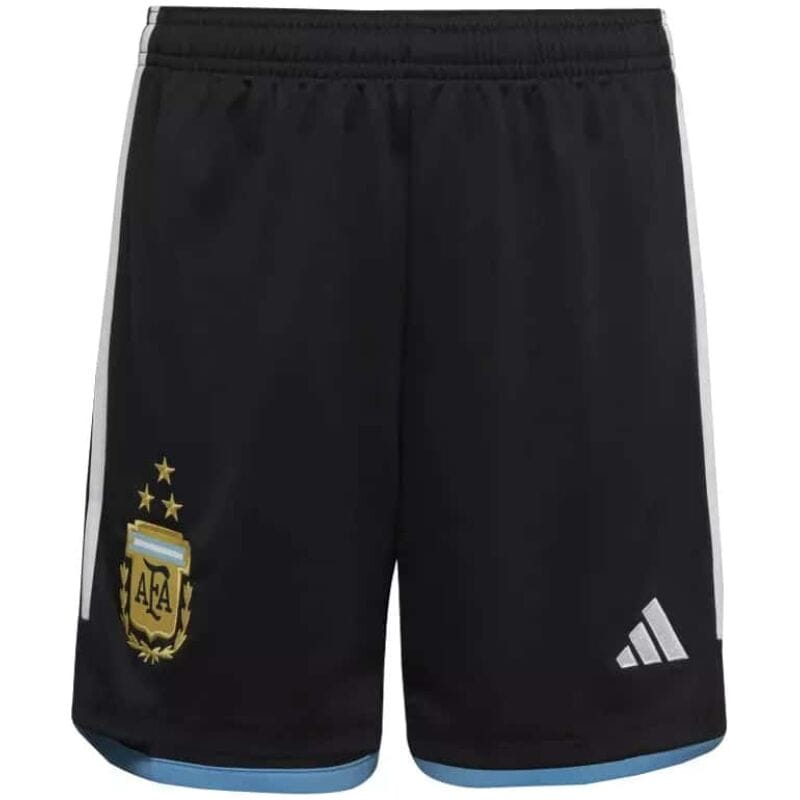 Herren Argentinien 3-Star Home Schwarz Shorts FIFA Weltmeisterschaft Katar Champions 2022