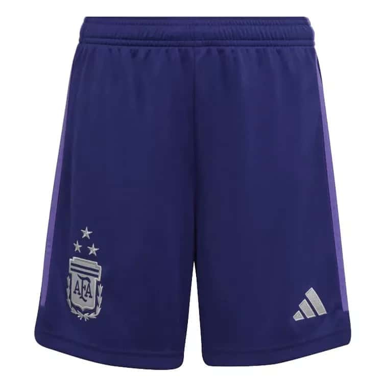 Mens Argentina 3-Star Away Shorts FIFA World Cup Qatar Champions 2022