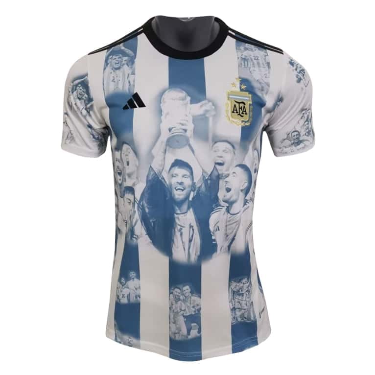 Mens Argentina 3-Star Campeon Mundial Commemorative Jersey
