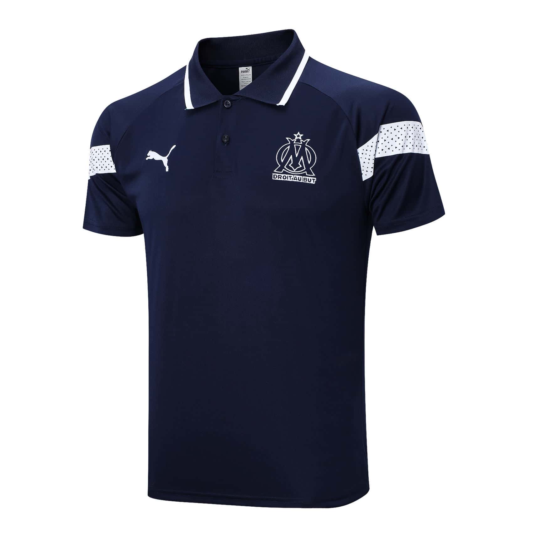 Mens Olympique Marseille Polo Shirt Royal 2023/24