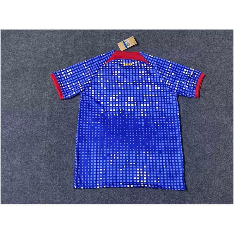 Mens Barcelona Pre-Match Top Short Training Jersey Blue 2023/24