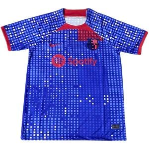 Mens Barcelona Pre-Match Top Short Training Jersey Blue 2023/24