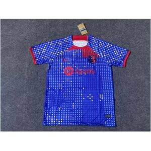 Mens Barcelona Pre-Match Top Short Training Jersey Blue 2023/24