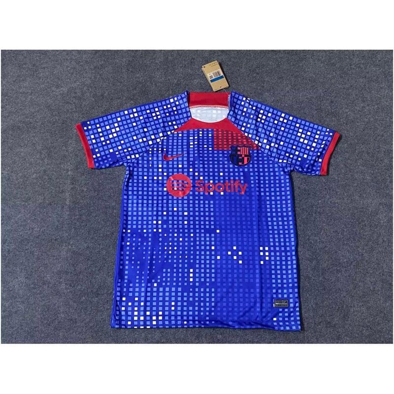 Mens Barcelona Pre-Match Top Short Training Jersey Blue 2023/24