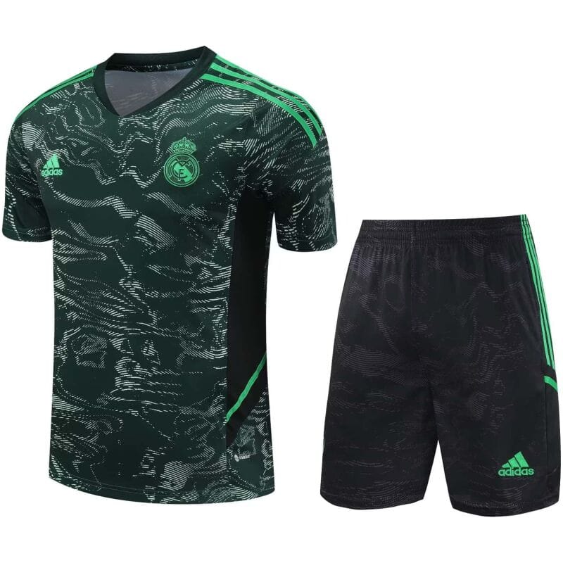 Mens Real Madrid Short Training Suit Green 2023/24