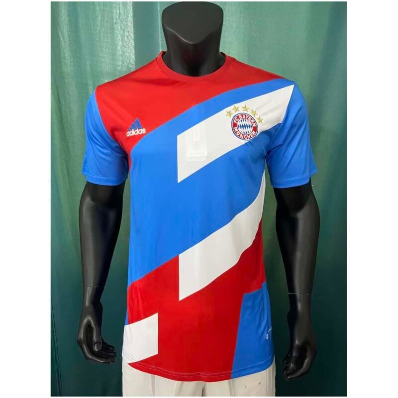 Mens Bayern Munich Pre-Match Top Short Training Jersey Blue 2023/24