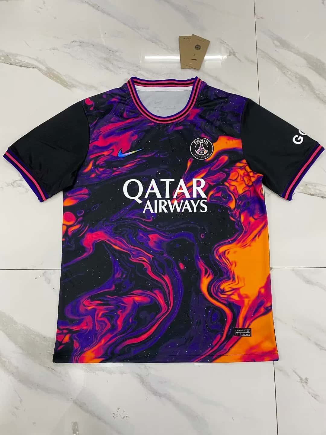 Mens PSG Pre-Match Top Short Training Jersey Black 2023/24