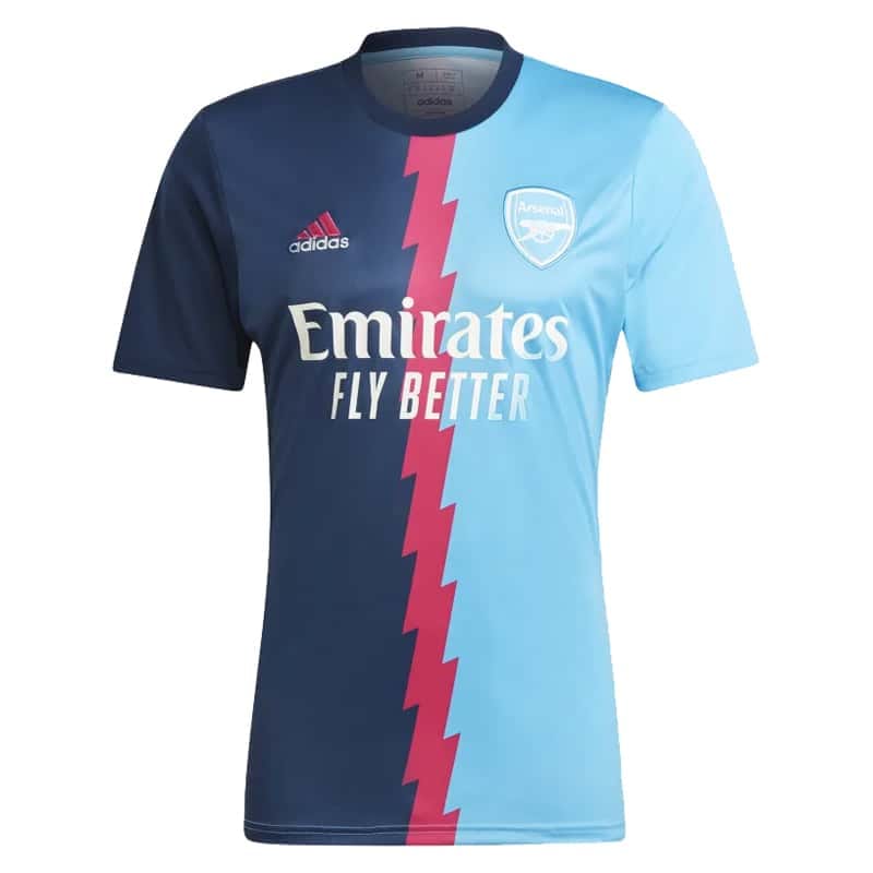 Mens Arsenal Pre-Match Top Short Training Jersey Light Blue 2023/24