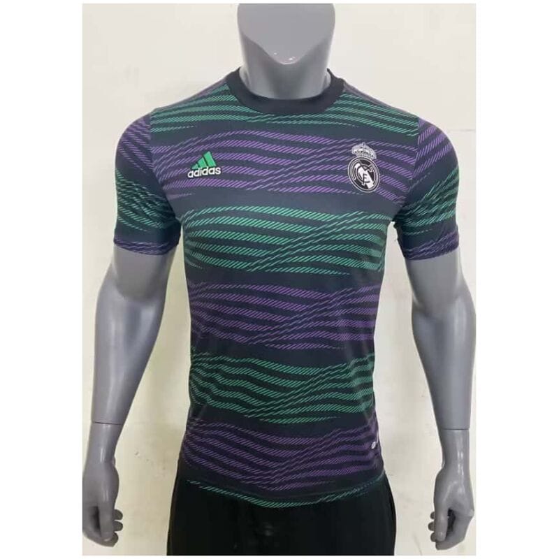 Herren Real Madrid Pre-Match Top Kurzes Trainingstrikot Schwarz 2023/24