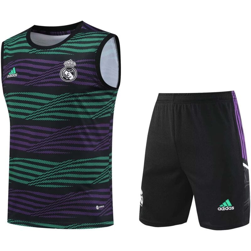 Mens Real Madrid Singlet Suit Green – Purple 2023/24