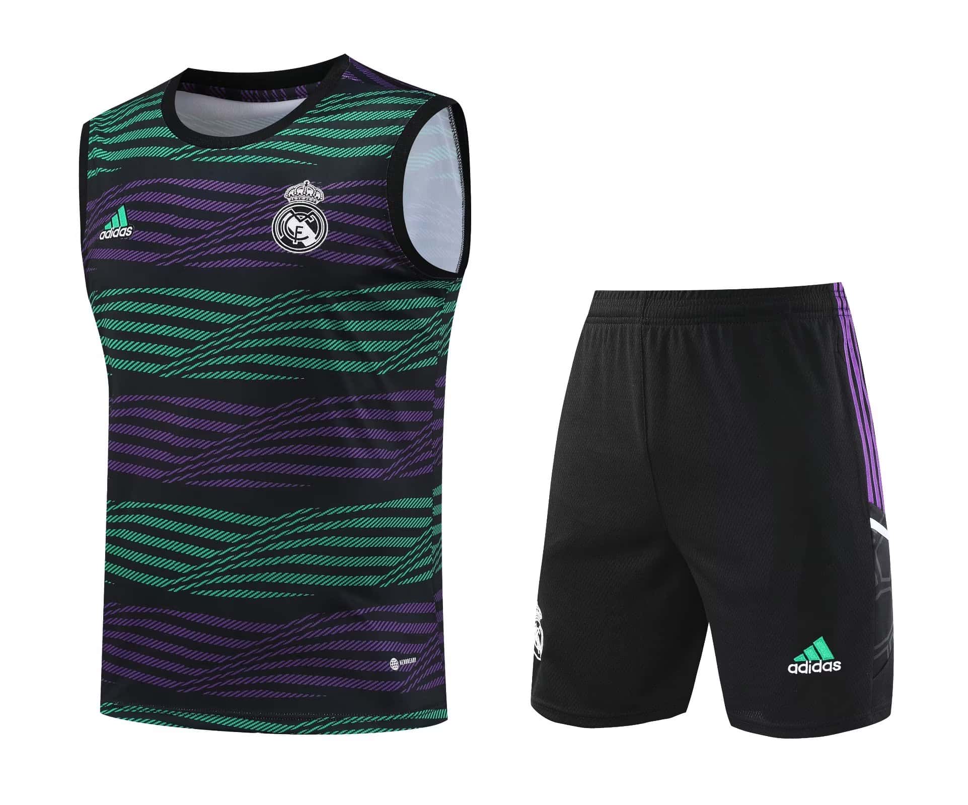 Herren Real Madrid Singlet Anzug Grün - Lila 2023/24