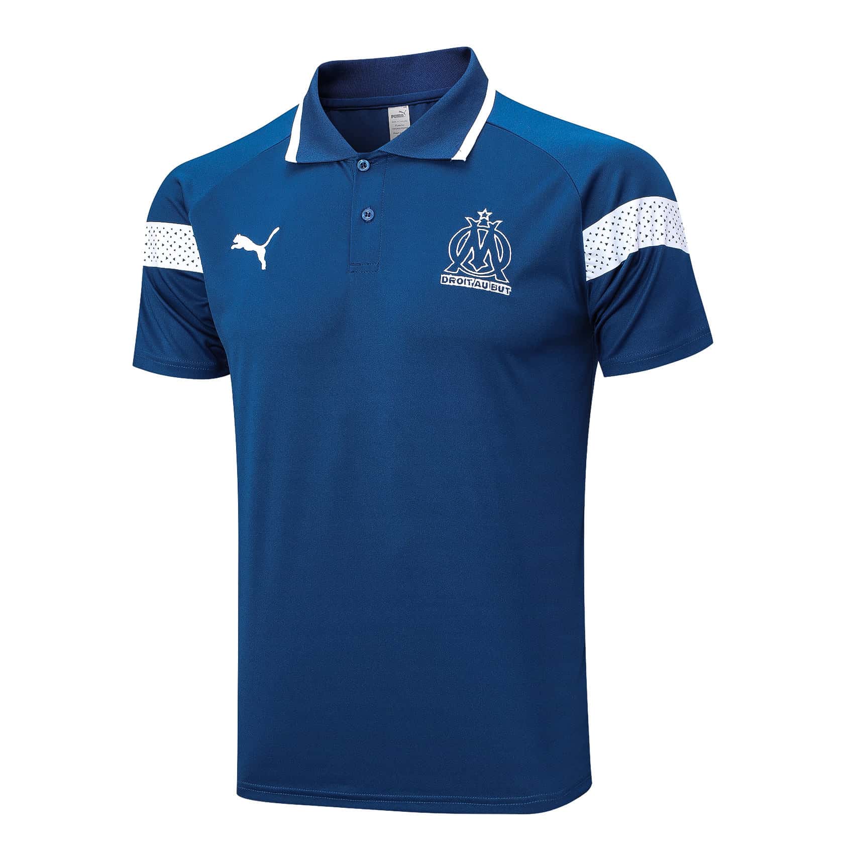 Mens Olympique Marseille Polo Shirt Blue 2023/24