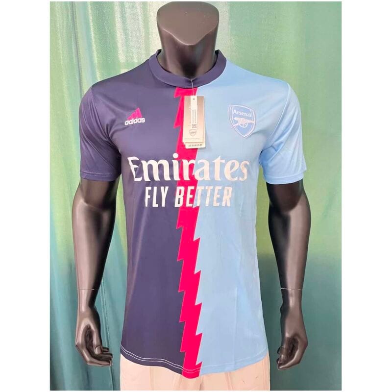 Mens Arsenal Pre-Match Top Short Training Jersey Light Blue 2023/24